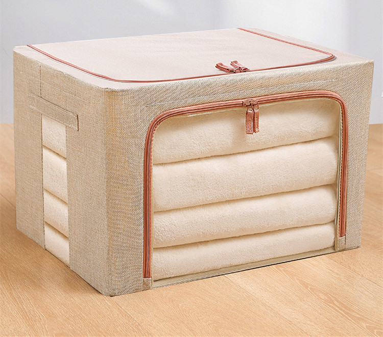 Boîte de rangement textile 24 L, armature acier — Rangement & organisation Boîte de rangement textile 24 L, armature acier — Rangement & organisation