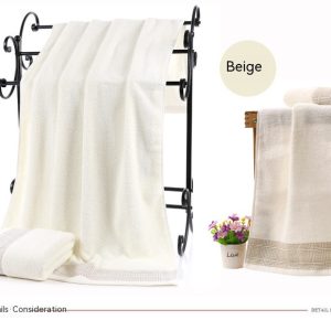 Parure de bain 3 pièces en coton, motifs tissés — Linge de maison