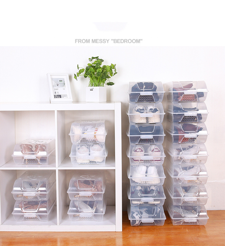Boîtes à chaussures transparentes, lot de 6 — Rangement & organisation