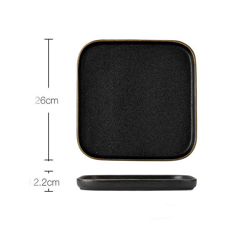 Assiette en porcelaine noire mate, huit formats — Art de la table