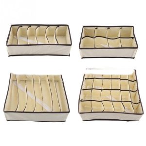 Boîtes à sous-vêtements pliables, lot de 4 — Rangement & organisation