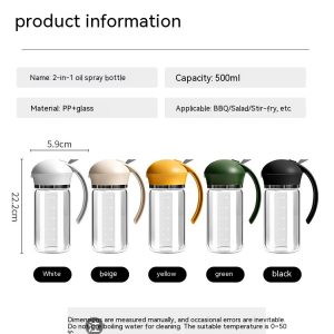 Huilier verseur et vaporisateur 500 ml, en verre — Cuisine
