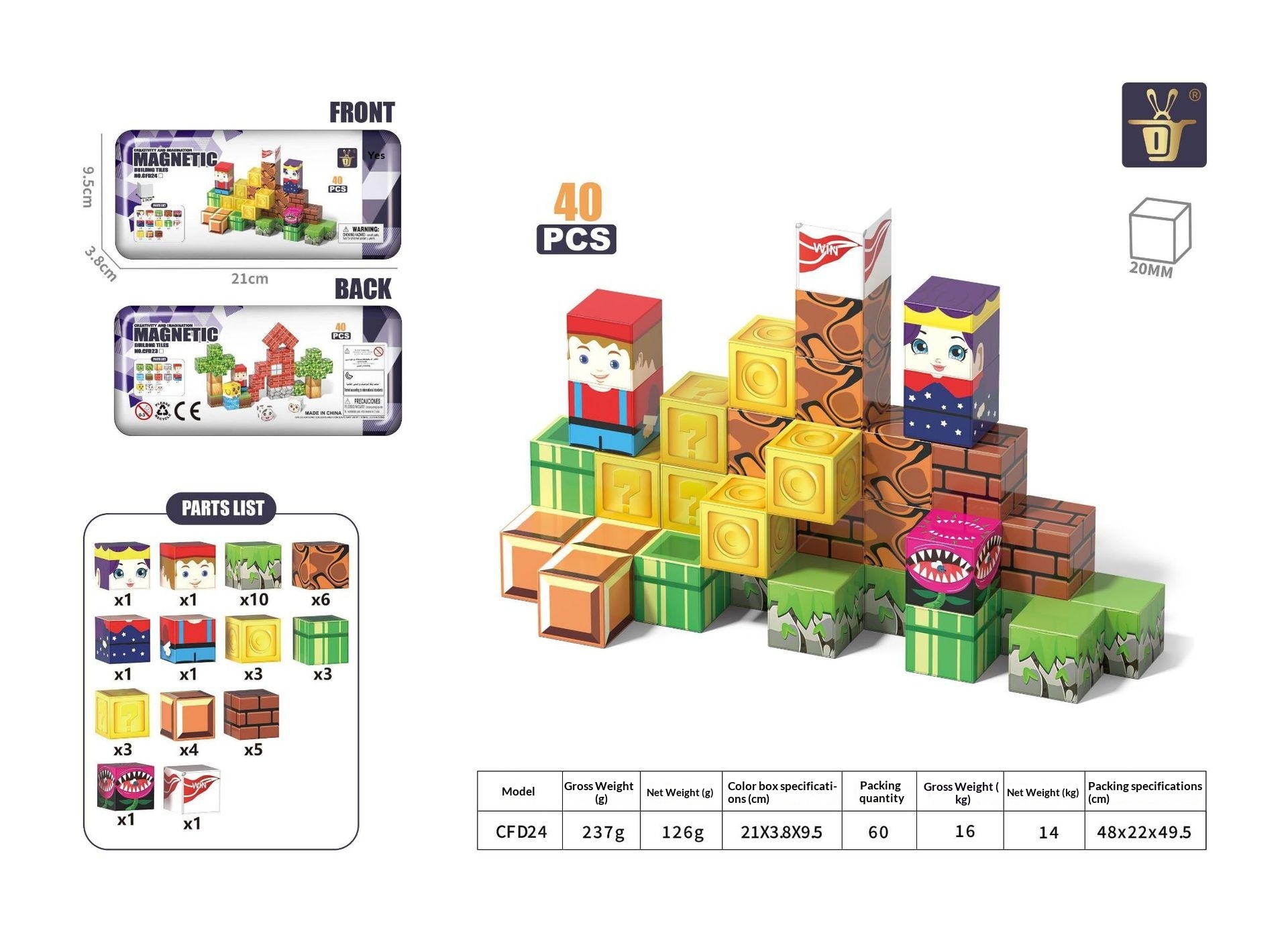 Mini-blocs magnétiques en boîte métal
