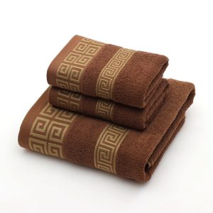 Coffret 3 serviettes en coton — 1 drap de bain + 2 serviettes — Linge de maison
