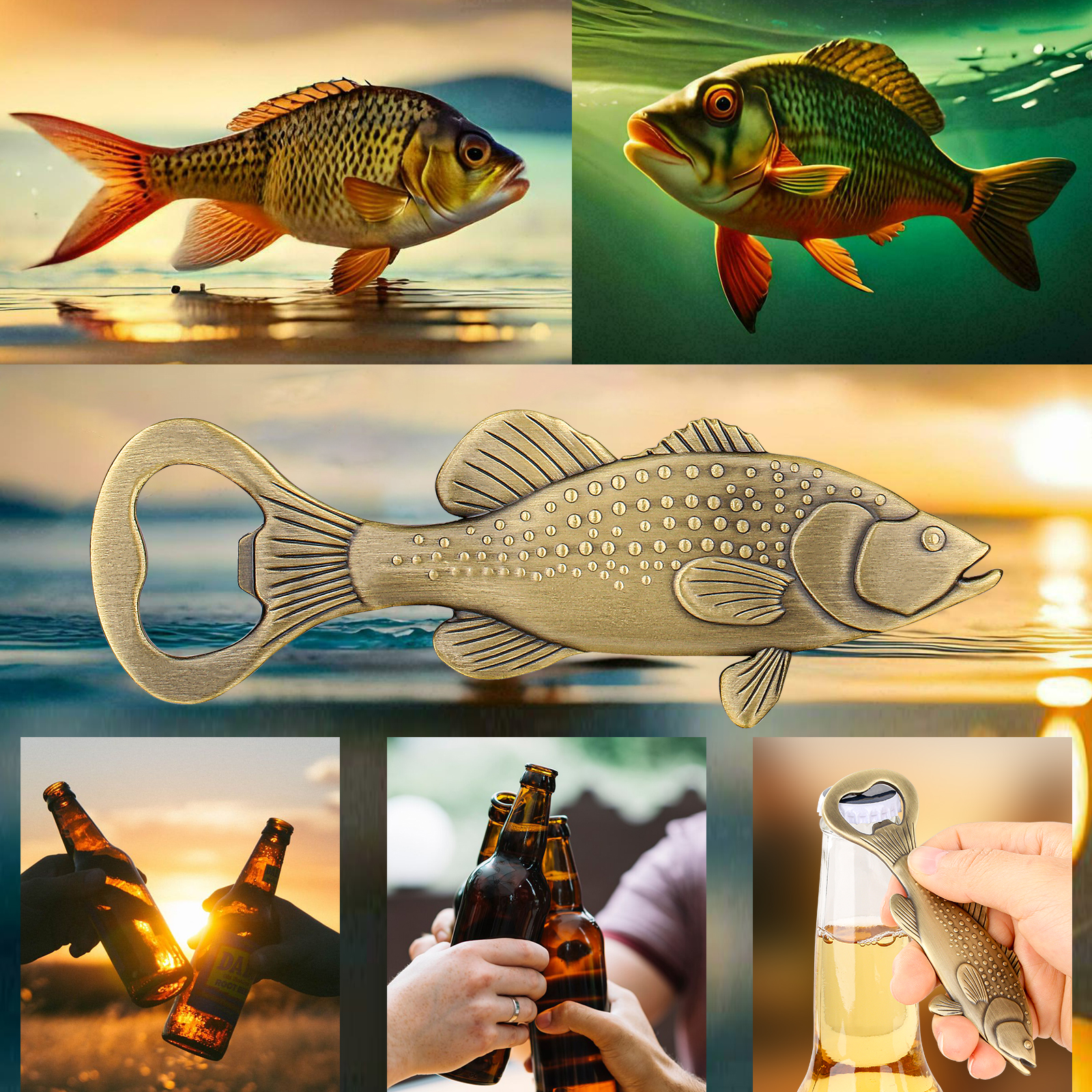 Décapsuleur poisson en zamak, pochette velours — Bar & apéritif Décapsuleur poisson en zamak, pochette velours — Bar & apéritif