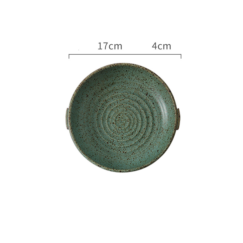 Assiette japonaise à deux anses, grès émaillé — Art de la table Assiette japonaise à deux anses, grès émaillé — Art de la table