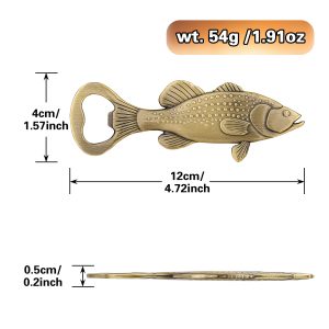 Décapsuleur poisson en zamak, pochette velours — Bar & apéritif