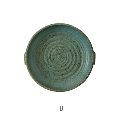Assiette japonaise à deux anses, grès émaillé — Art de la table Assiette japonaise à deux anses, grès émaillé — Art de la table