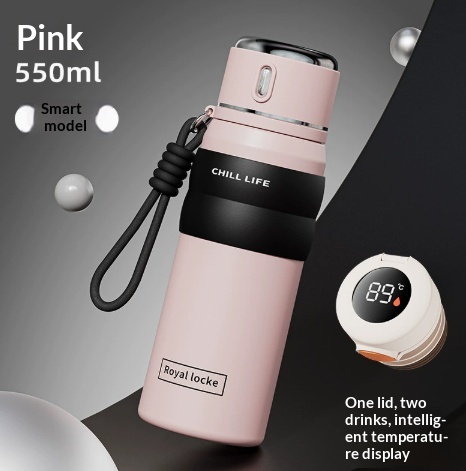 Bouteille isotherme inox à affichage de température