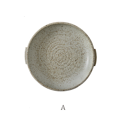 Assiette japonaise à deux anses, grès émaillé — Art de la table Assiette japonaise à deux anses, grès émaillé — Art de la table