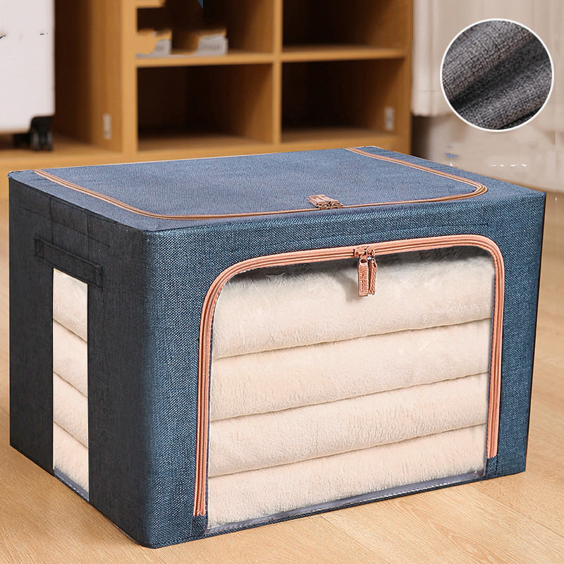Boîte de rangement textile 24 L, armature acier — Rangement & organisation Boîte de rangement textile 24 L, armature acier — Rangement & organisation