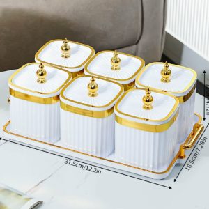 Set de 4 pots à épices hermétiques, couvercle doseur — Cuisine