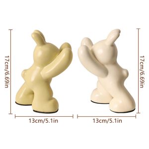 Serre-livres décoratif en céramique, motif lapin — Décoration d'intérieur