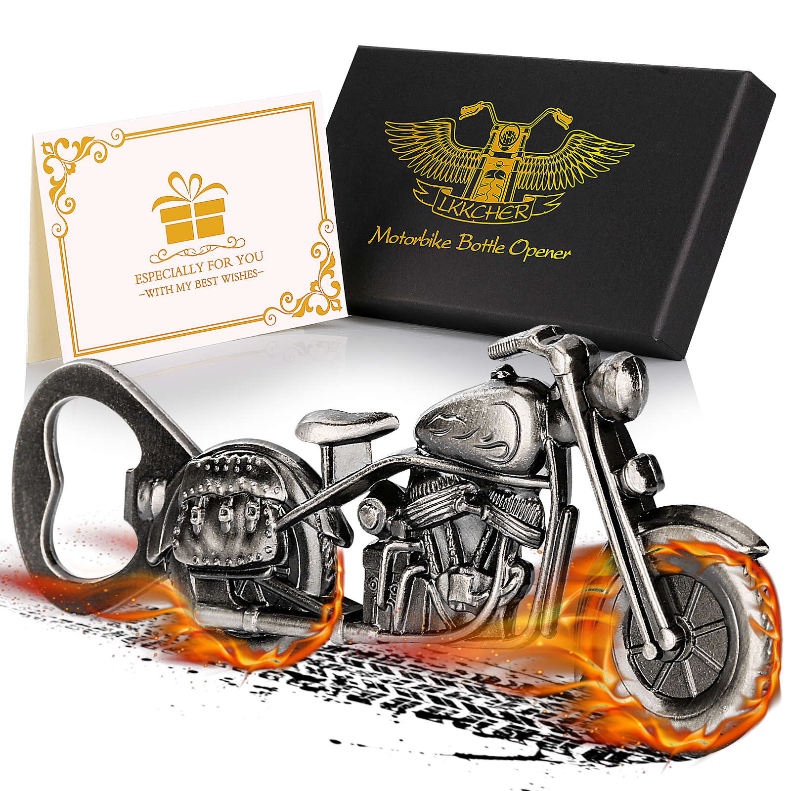 Décapsuleur moto en zamak, coffret et carte — Bar & apéritif Décapsuleur moto en zamak, coffret et carte — Bar & apéritif