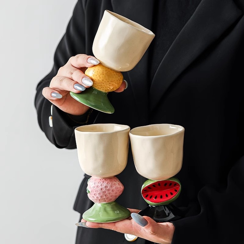 Coupe à glace en céramique sur pied