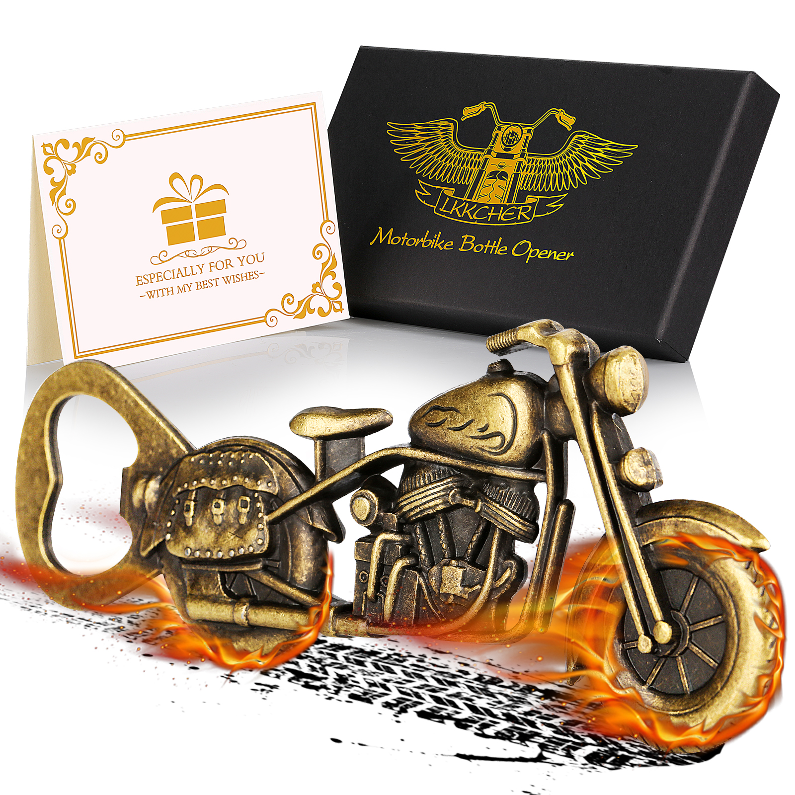 Décapsuleur moto en zamak, coffret et carte — Bar & apéritif Décapsuleur moto en zamak, coffret et carte — Bar & apéritif