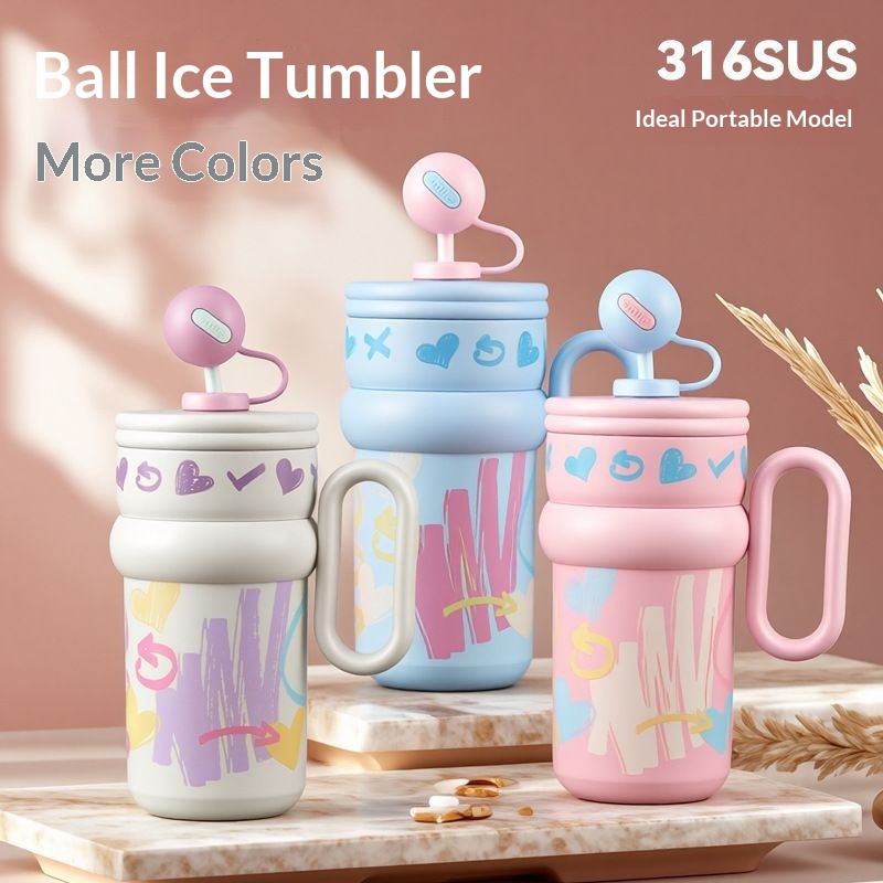 Verre à bubble tea avec anse, forme boule — Cuisine Verre à bubble tea avec anse, forme boule — Cuisine