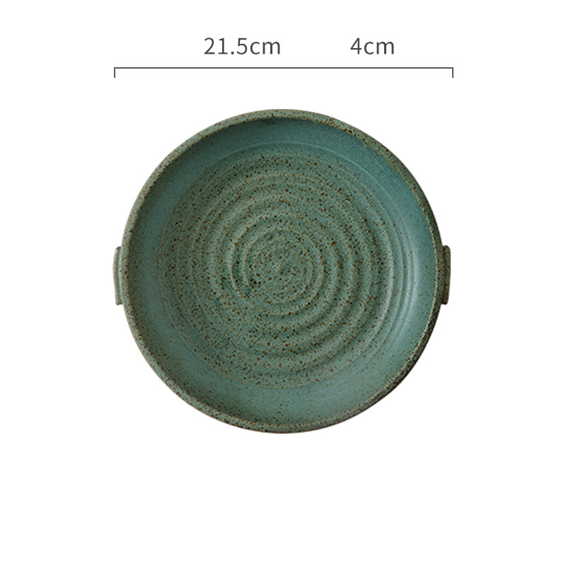 Assiette japonaise à deux anses, grès émaillé — Art de la table Assiette japonaise à deux anses, grès émaillé — Art de la table