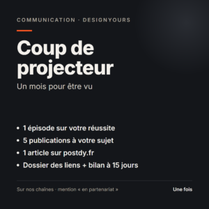 Formule communication Coup de projecteur : ce qui est compris